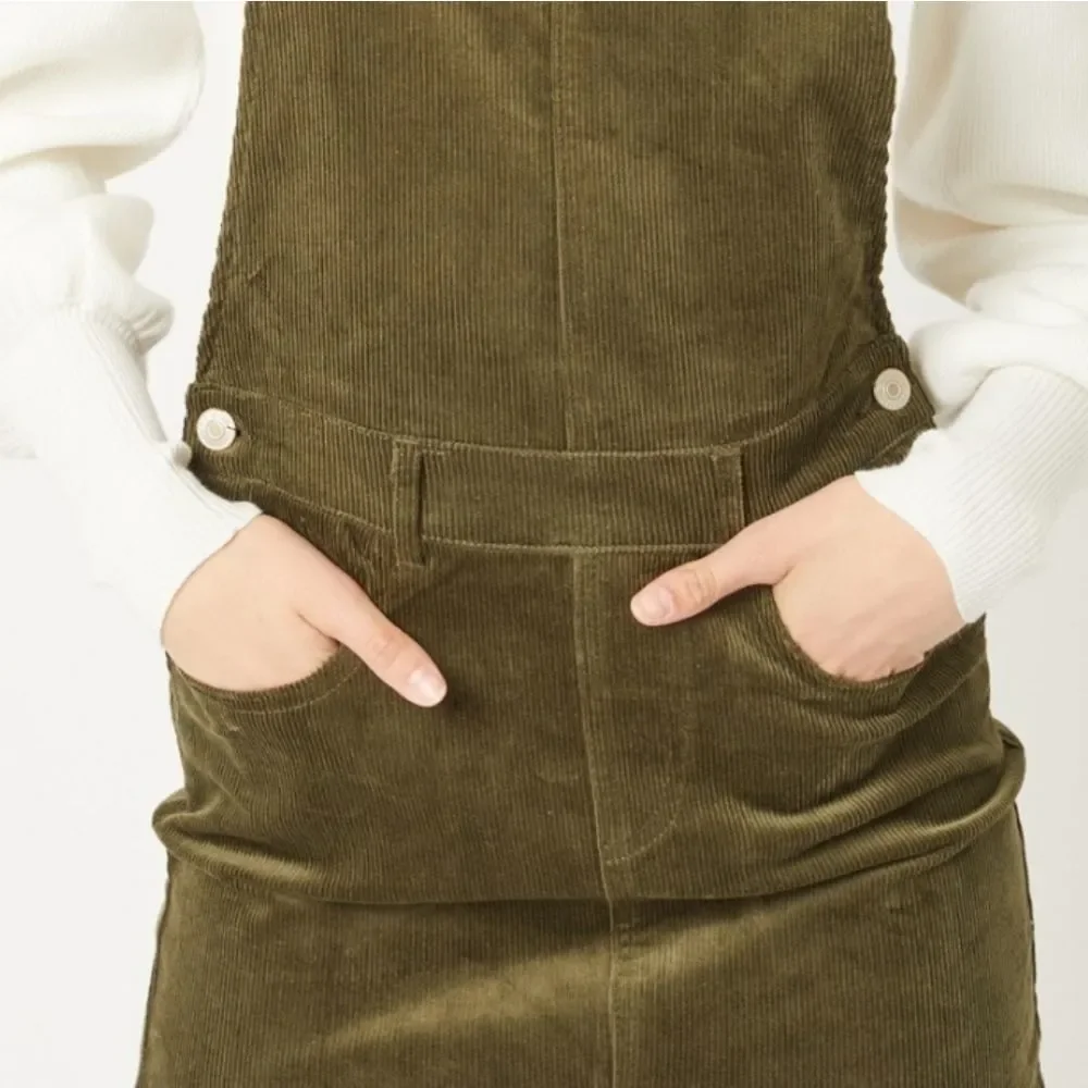 Olive Winter Autumn Dress Overall - Picture 3 of 3